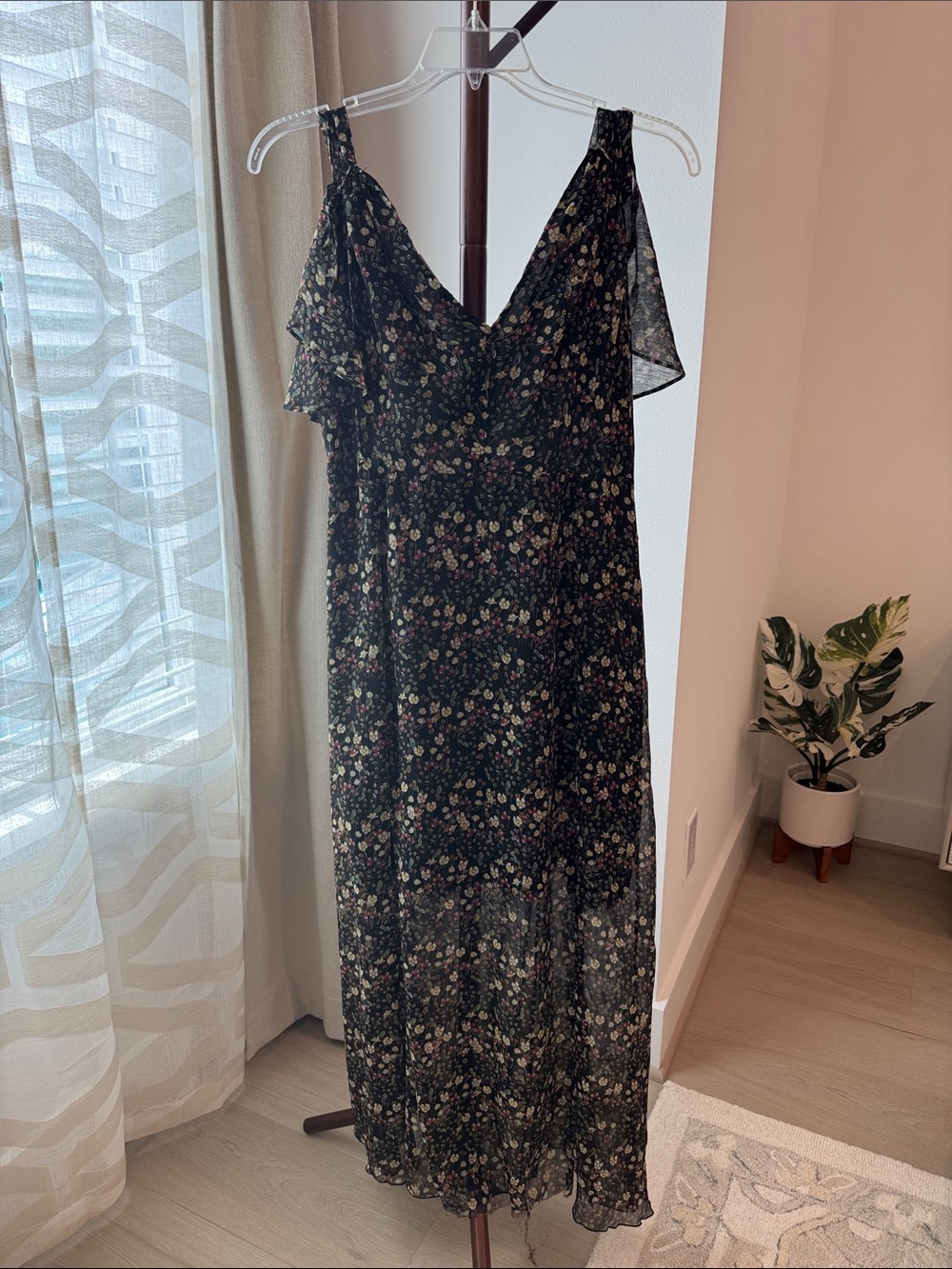 French Connection Black Floral Maxi Dress